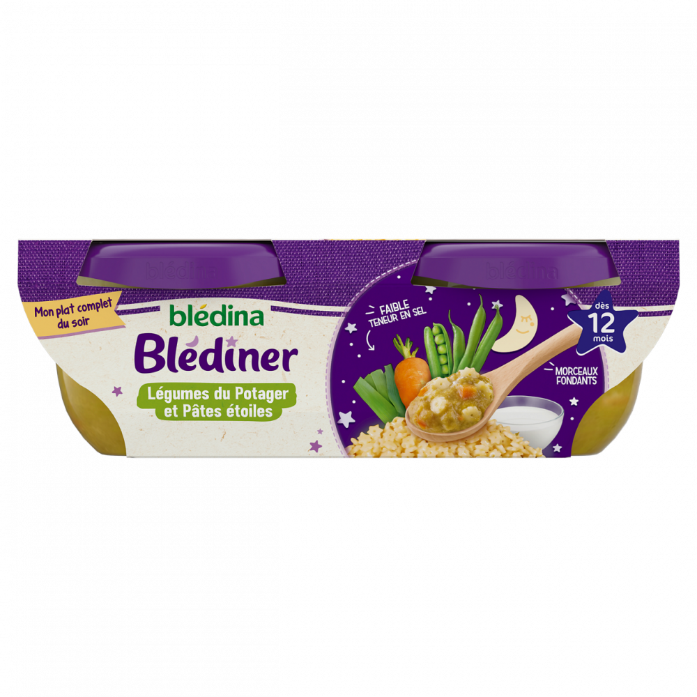 Blédiner - Légumes du Potager et Pâtes étoiles