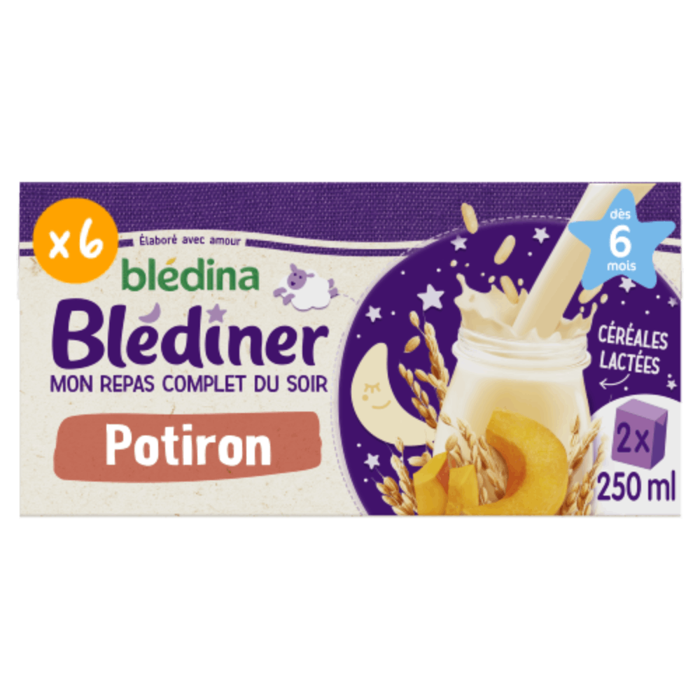 Blédîner - Briques Potiron - Lot x6 des 6 mois bledina