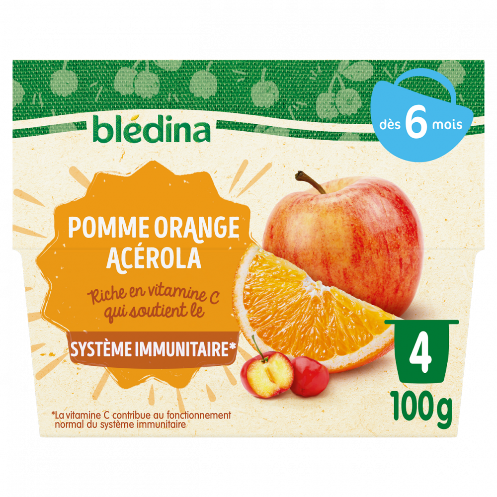 Pomme Orange Acérola 4x100g