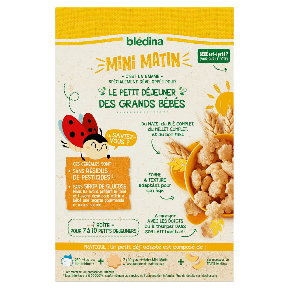 Blédina - Mini Matin - Honey - 15m+ - 70g Arrière