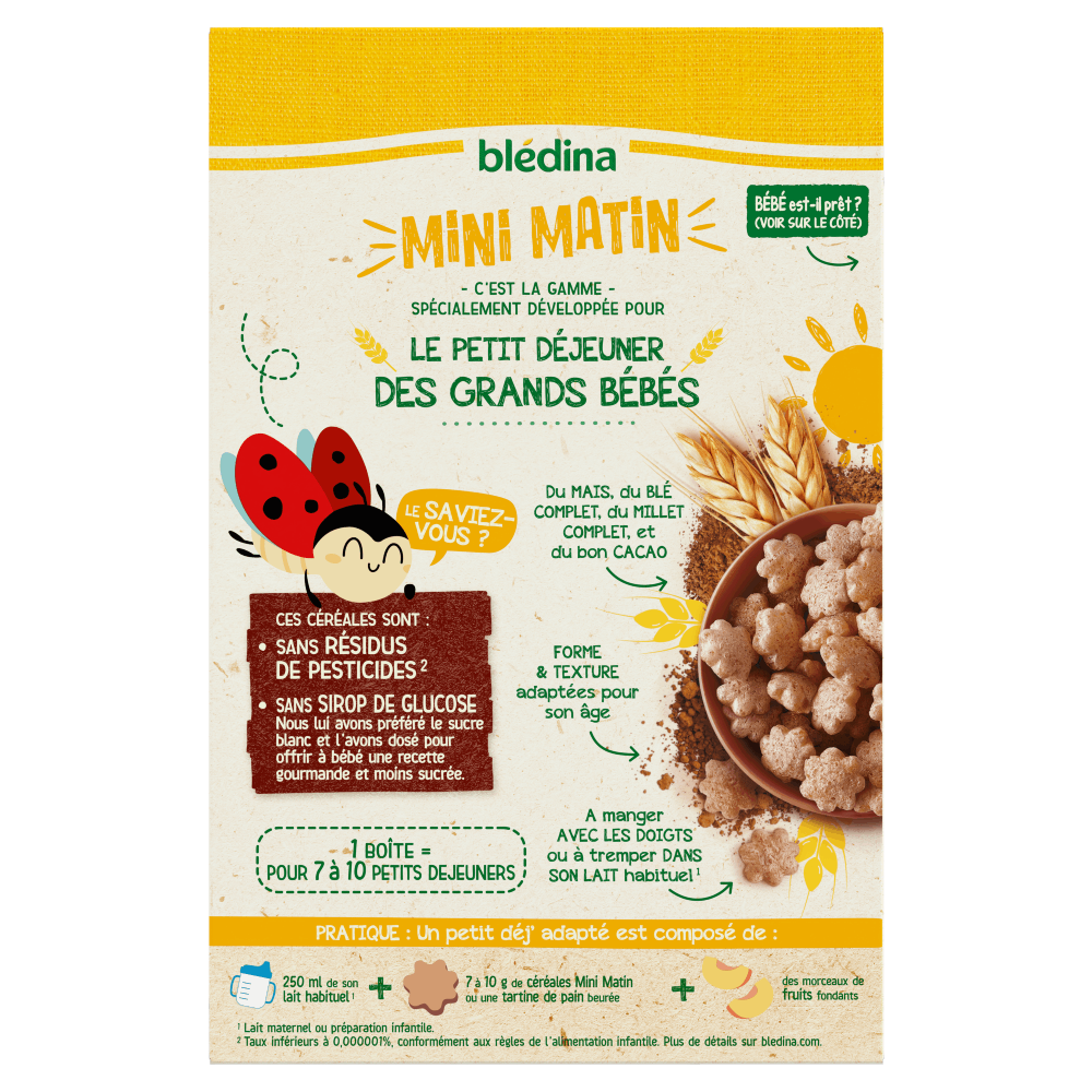 Blédina - Mini Matin - Cacao - 15m+ - 70g arrière