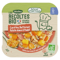 Les Récoltes Bio - Petit plat Bio - Carottes, Butternut, Patates douces et Poulet - 230g