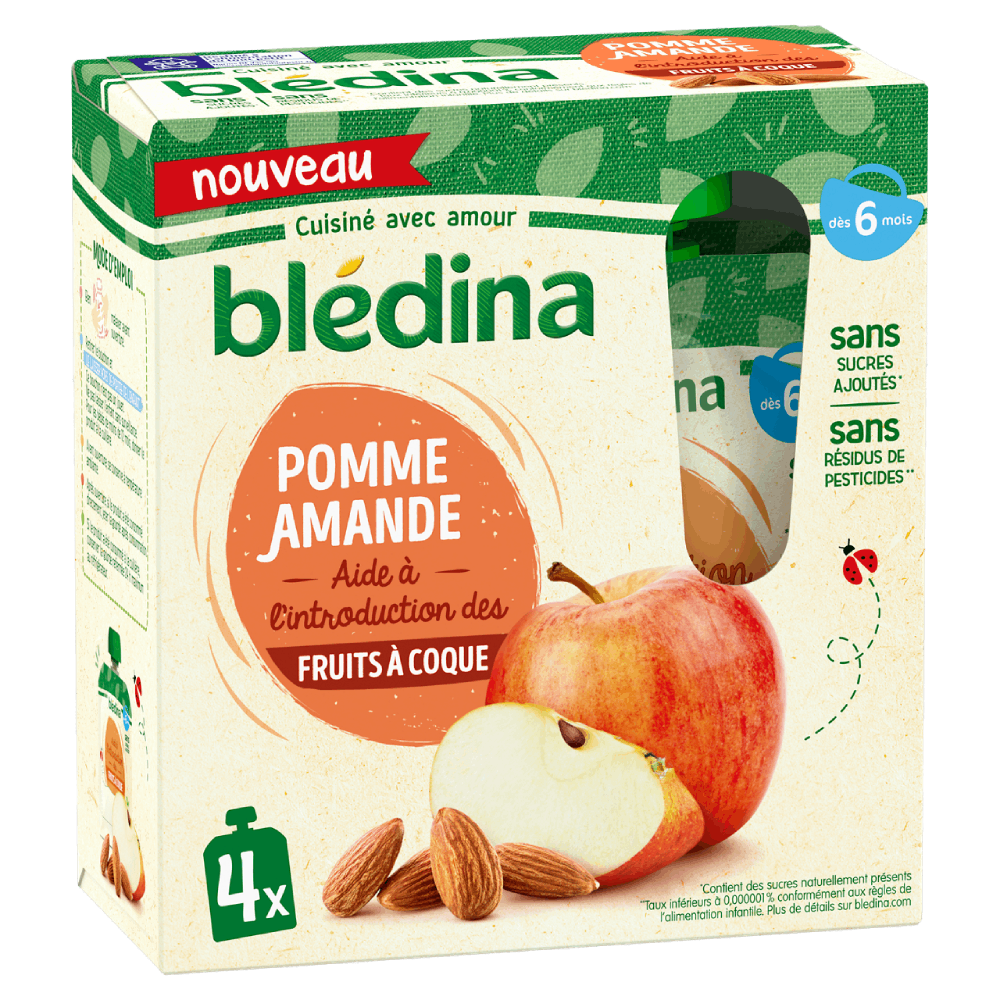 Gourdes Fruitées Pomme et Amande - 4x85g