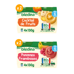 Petits pots Blédina - Lot Multi-variétés fruits x4- des 6mois