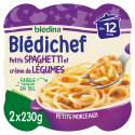 Blédichef Petits spaghetti et crème de légumes 2x230g