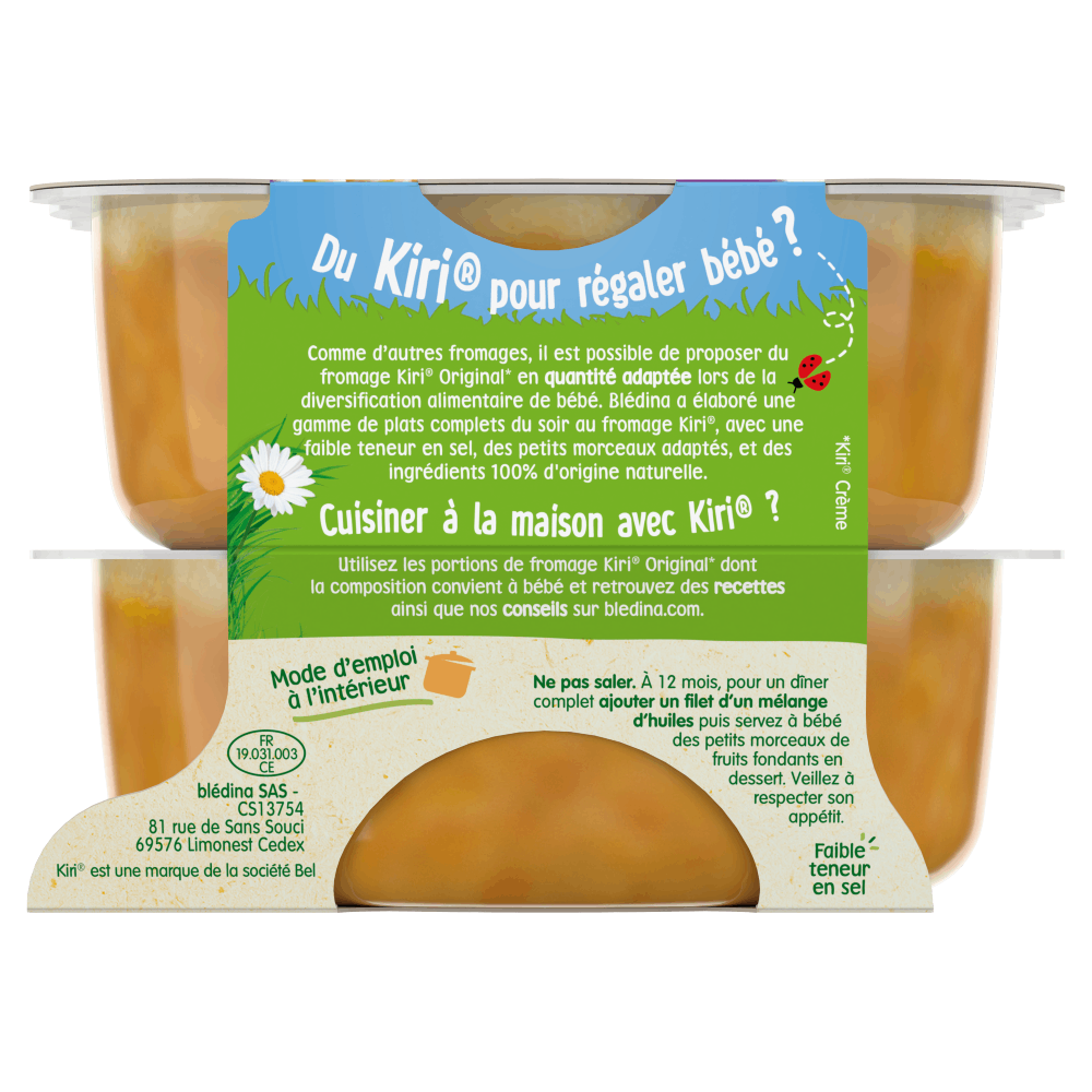 Blédichef - Crémeux de Potiron et Panais, Boulghour et fromage Kiri® - Lot x8