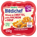 Blédichef Mitonné de carottes, petits macaroni et bœuf
