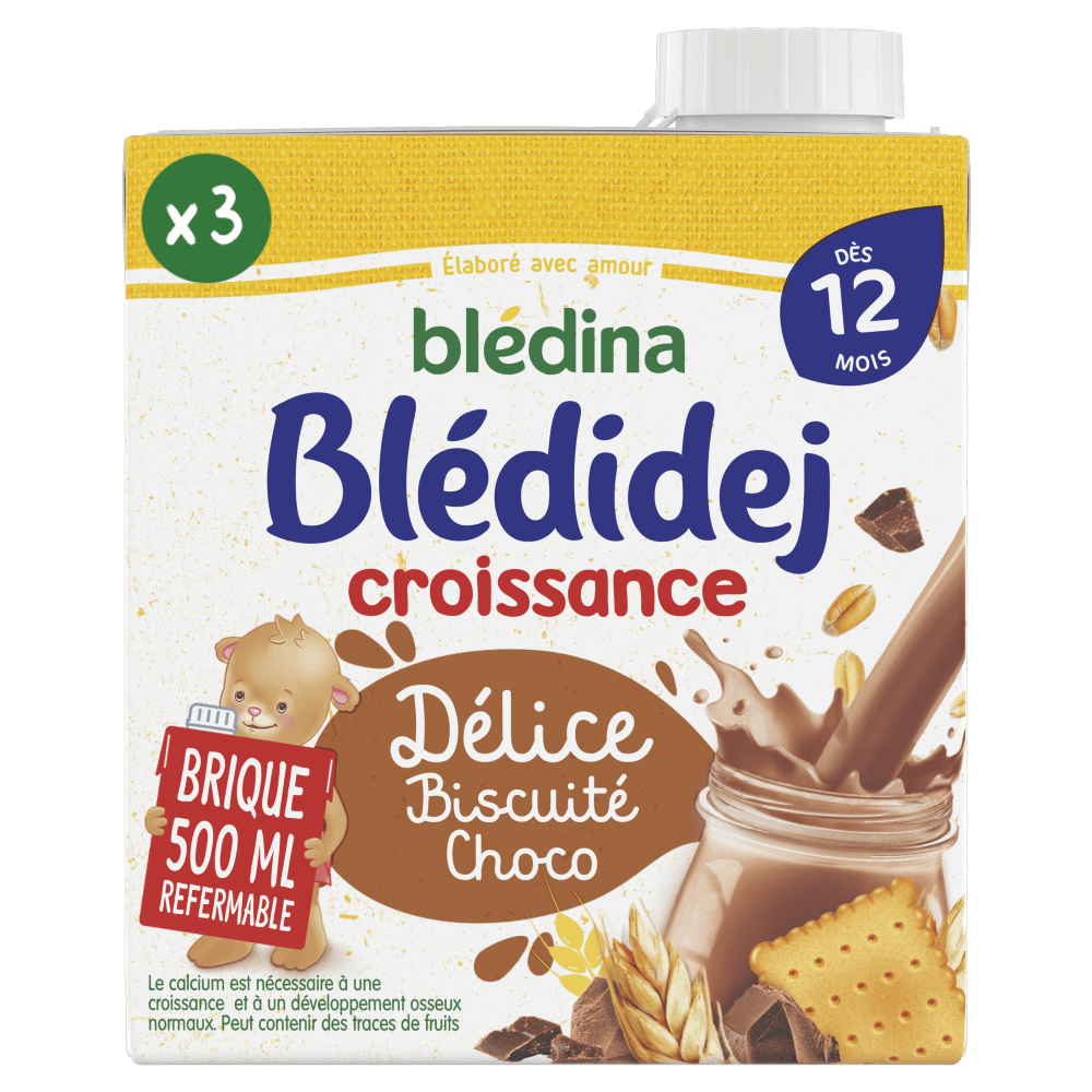 Blédidej - Délice Biscuité Choco - Lot x 3 - Blédina - Dès 12 mois - Face