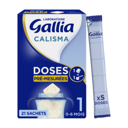 Doses Calisma Pré-mesurées 1er âge - Calisma Pocket 1er âge - 21 sachets de 5 doses prêtes à l'emploi - Lot x1 - Face